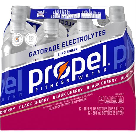 Propel Electrolyte Enhanced Water Sports Drink, Black Cherry Flavored Water,