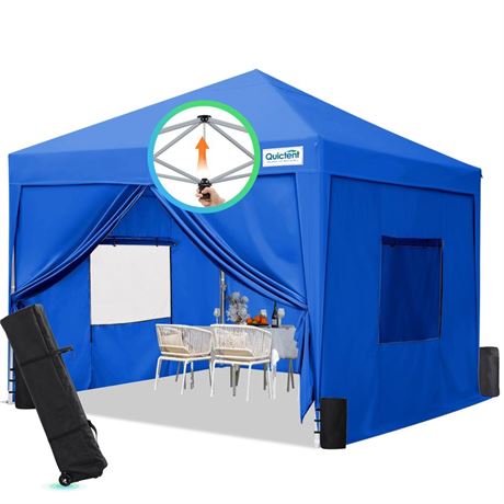 Quictent Privacy 10x10 Pop up Canopy Tent with Sidewalls and Roll-up Ventilated