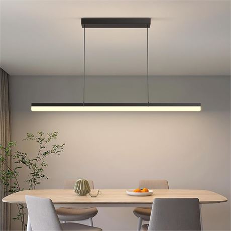 LED Pendant Lights, 47in Modern Island Light Dimmable with Remote Control