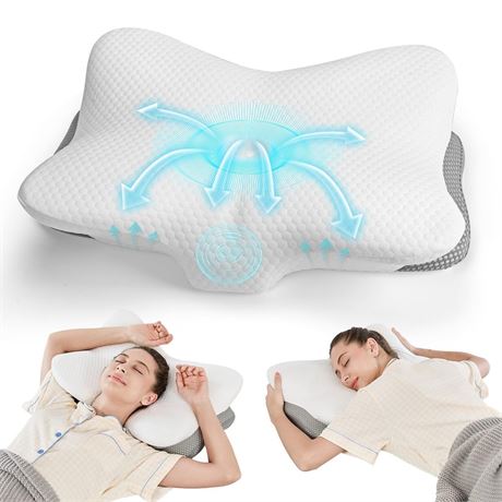 JOYENERGY Ergonomic Cervical Pillow for Neck and Shoulder Pain Relief - Memory
