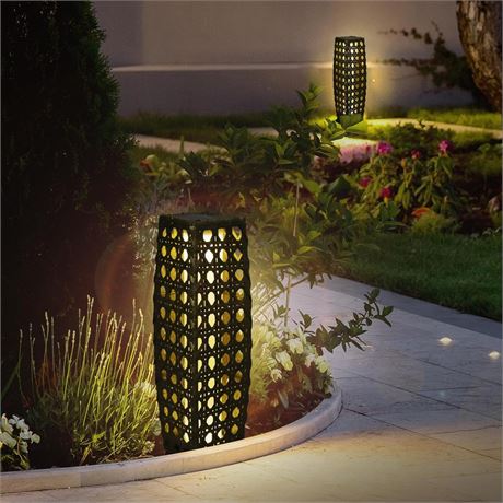 Solar Powered Outdoor Floor, 2 Piece Solar Outdoor Floor Lamps, Solar Lanterns