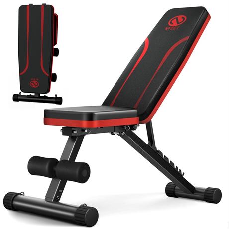 Adjustable Weight Bench for Full Body Workout, Foldable Workout Bench for Home