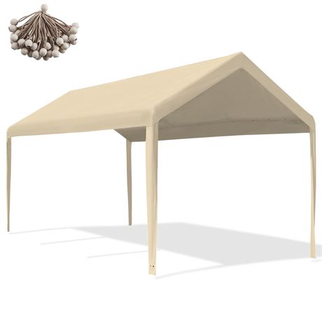 Mergrim 10' x 20' Carport Canopy Replacement Cover with 50 pcs Ball Bungees,