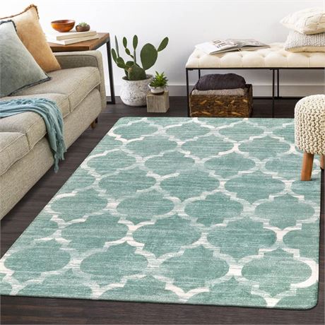 Lahome Moroccan Washable Living Room Carpet - Area Rug 4x6 Non-Slip Soft Large