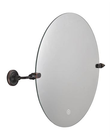 Derengge LLM-1208C-ORB Bathroom LED Lighted Vantity Mirror, Round Frameless