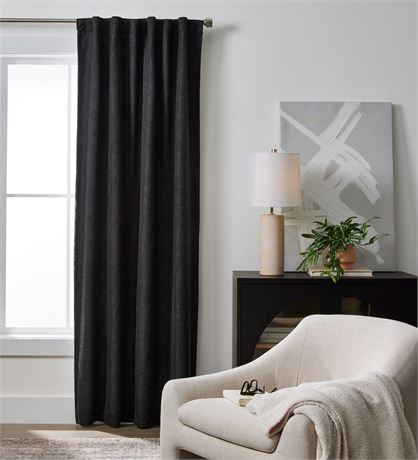 Better Homes & Gardens 100% Blackout Linen Blend Single Curtain, 50x84 Rich