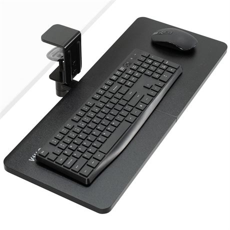 VIVO Clamp-on 25 x 10 inch Rotating Computer Keyboard and Mouse Tray, Extra