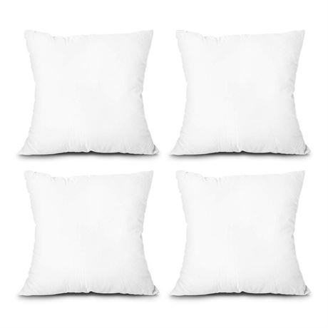 EDOW Throw Pillow Inserts, Set of 4 Lightweight Down Alternative Polyester