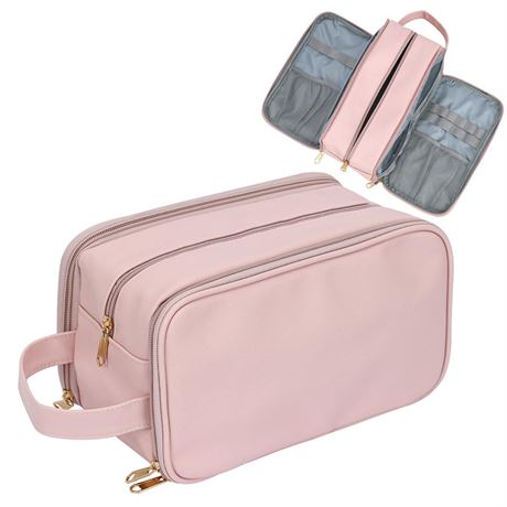 Fixwal Travel Toiletry Bag, Large Portable Cosmetic Bag, Water-resistant Makeup