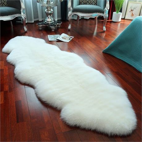 LLB Genuine Sheepskin Area Rug Wool Rug Fur Carpet Fluffy Shaggy Fur Rug for