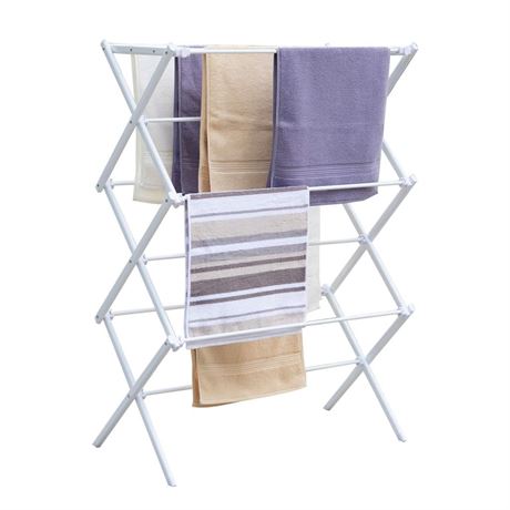 3 Tiers Extendable Clothes Drying Rack, Vertical Laundry Rack Portable and