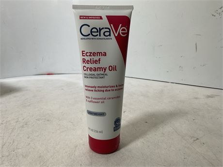 CeraVe Eczema Relief Creamy Body Oil for Itchy Dry Skin with Colloidal Oatmeal,