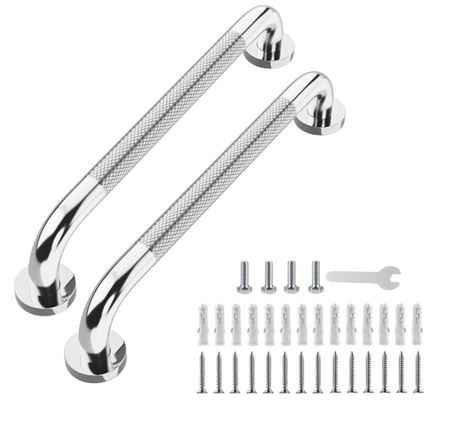 2 Pack Anti-Slip Grab Bar 20 Inch, Polished Chrome Shower Grab Bar, Stainless