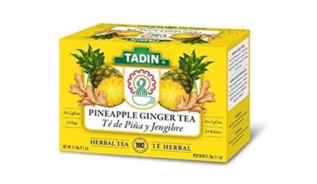 Tadin Pineapple Ginger Tea  Herbal Tea  Caffeine-Free Tea  Herbal Tea Bags  24