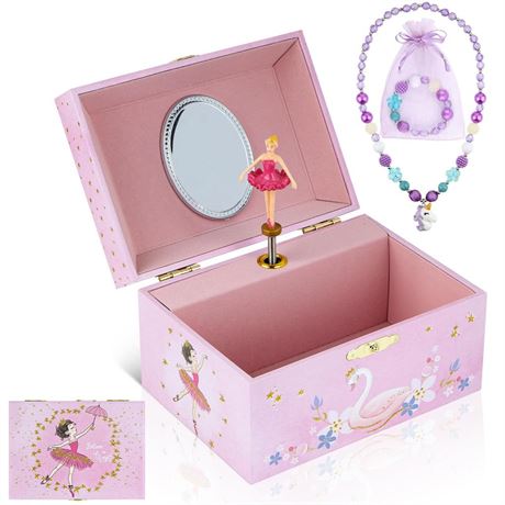 OFFSITE LOCATION Girls' Musical Jewelry Box Organizer with Jewelry Set - glitter