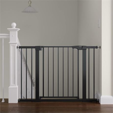 Baby Gate for Stairs, 29.6"-46" Pressure Mounted Dog Gate for House, Auto Close