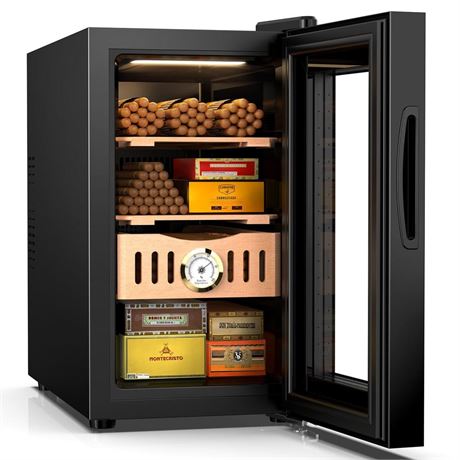 25L Electric Humidor, 200 Counts Cigar Humidor Cabinet with Cooling Temperature