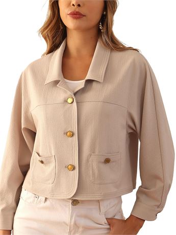 M.Infisavo Women Button Down Shirt Textured Elegant Collared Long Sleeve