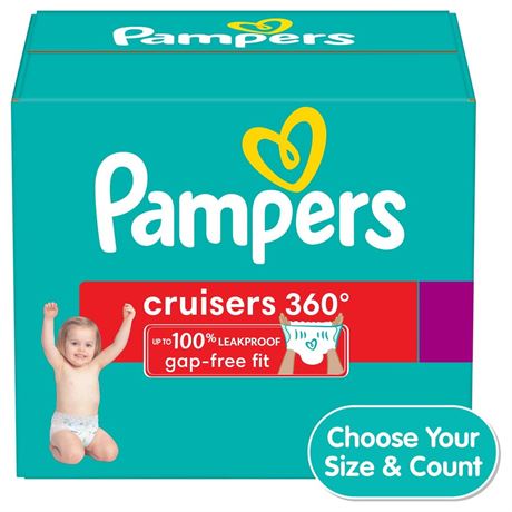 Pampers Cruisers 360 Pull-On Baby Diapers Size 3, 132 Count (Select for More
