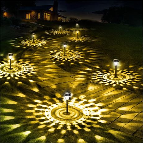 Super Bright Solar Lights Outdoor Waterproof 10 Pack, from Dusk to Dawn Up to