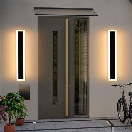 Upgrade Widened 2 Pack Modern Outdoor Wall Light Fixture, 23.6inch Long Linear