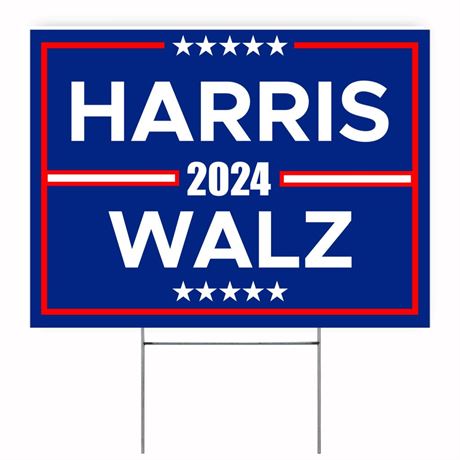 Large Kamala Harris Walz For President Vice President Walz Yard Sign Kamala