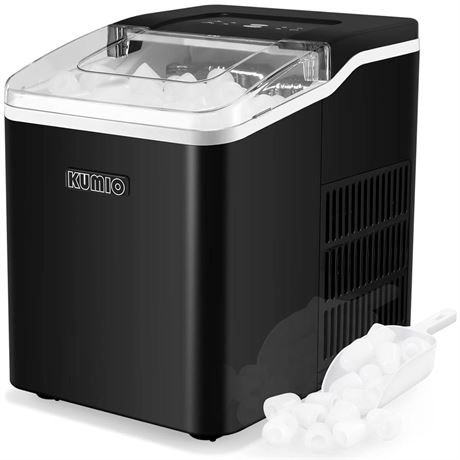 KUMIO Ice Makers Countertop, 9 Bullets Ready in 9 Mins, 26.5 Lbs/24 Hrs, Ice