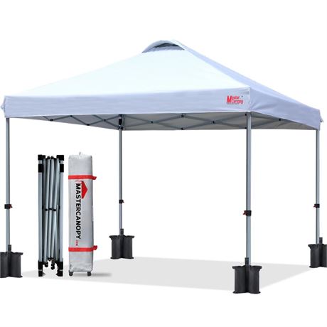 MASTERCANOPY Durable Pop-up Canopy Tent with Roller Bag (10x10, White) 10x10