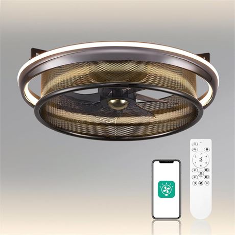 Orison Ceiling Fan with Lights, 19.7" Low Profile Ceiling Fan with Remote/APP