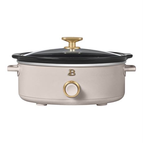 Beautiful 2.5 Qt Dip and Serve Manual Slow Cooker, Porcini Taupe by Drew