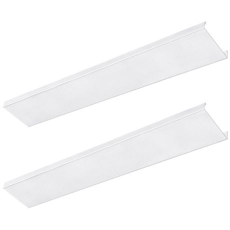 2 Pcs 2 Bulb Wraparound Ceiling Light Lens Replacement 48" Fluorescent Light