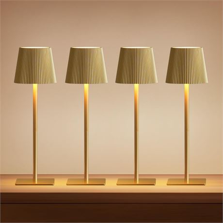 LUTEC 4 Pack Cordless Table Lamp,6000mAh Rechargeable Battery Operated Desk