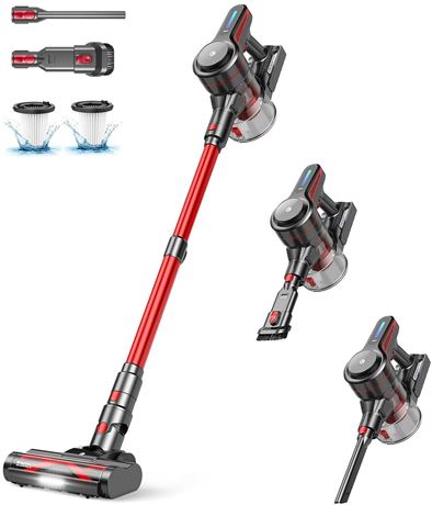 Cordless Vacuum Cleaner, Stick Vacuum with Powerful Suction, 45Mins Runtime