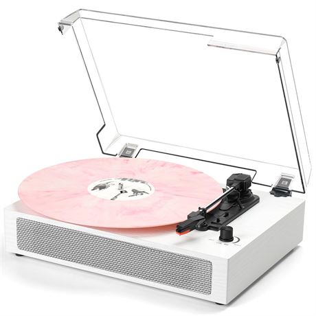 Vinyl Record Player Bluetooth Turntable with Built in Stereo Speakers Belt