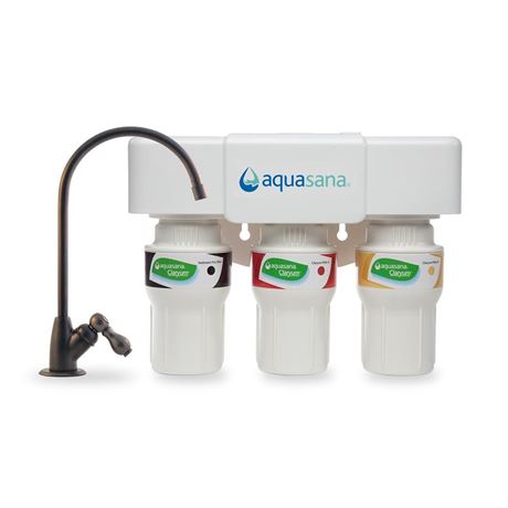 Aquasana 3-Stage Under Sink Water Filter System - Kitchen Counter Claryum