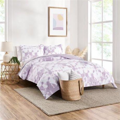 Gap Home Tie Dye Reversible Organic Cotton Blend Comforter Set  Full/Queen