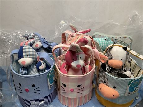 Easter Baskets 8 in KipeKee Up cycled Plush Baskets 6ct