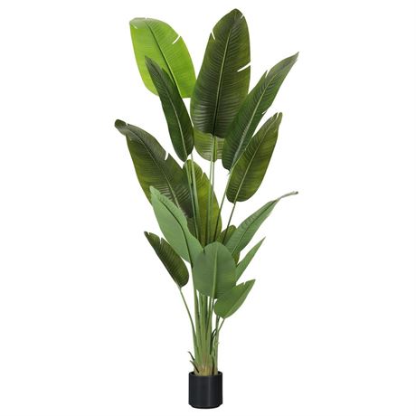 Large Artificial Trees 7.2Ft Silk Bird of Paradise Big Tall Fake Plants Faux