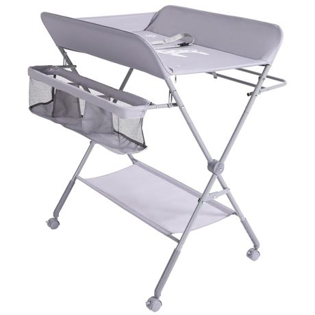 Karaok Baby Changing Table with Wheels, Portable Diper Changing Station with