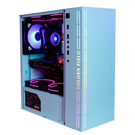 Computer Game Case, Mid-Tower ATX/M-ATX PC Game Case, Tempered Glass Side
