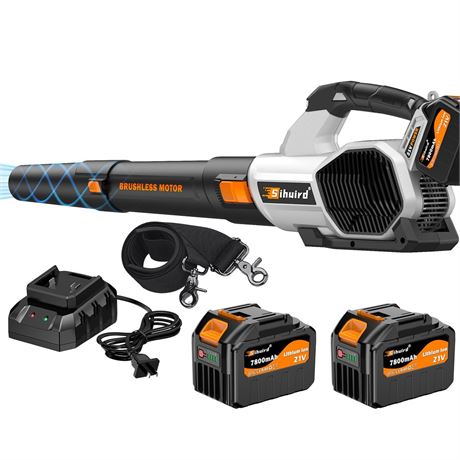 Sihuird Leaf Blower Cordless, 765CFM Electric Leaf Blowers with 2 x 7.8Ah