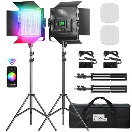 Pixel K80 Photography Lighting with APP Control, 2600K-10000K CRI 97+ RGB Led