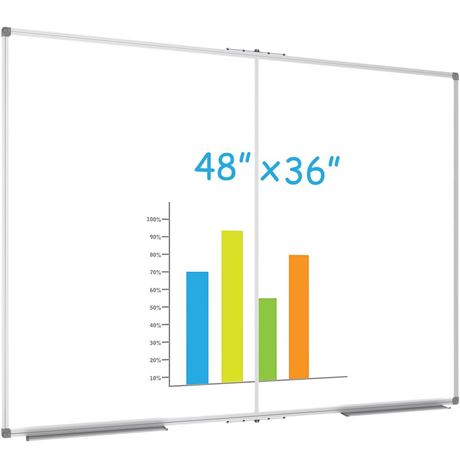 JILoffice Magnetic Foldable White Board 48 x 36 Inches, Dry Erase Whiteboard,