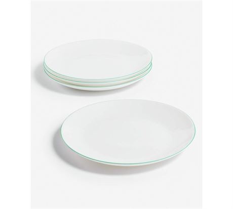 Arch Studio Opal Glass Rim Salad Plates, Set of 4, Service for 4 - Mint