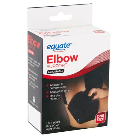 Equate Adjustable Elbow Support  Black  One Size