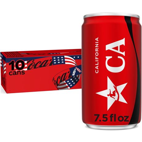 Coca-Cola Zero Sugar Soda Pop Fridge Pack Mini Cans, 7.5 fl oz, 10 Pack