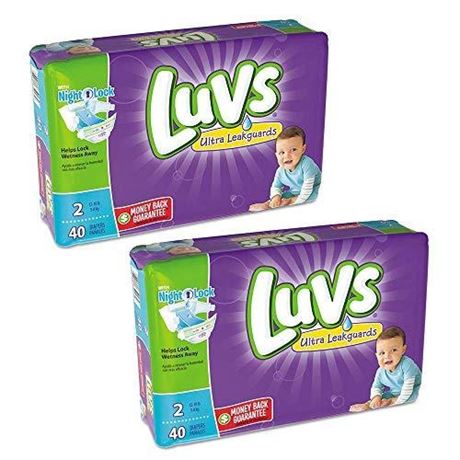 Luvs Ultra Leakguards Diapers Size 2, 104 Count (Pack of 3)