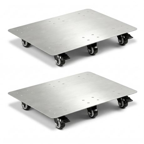Heavy Duty Stainless Furniture Dolly - 6 Swivel Casters with 4 Locking Brakes,