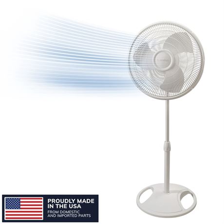 Lasko 16" Oscillating Pedestal Fan with Adjustable Height and Tilt-Back Head