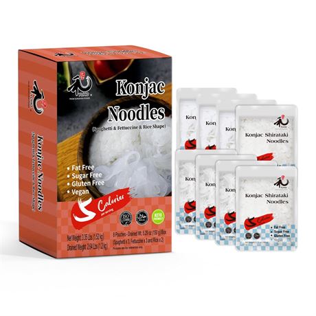 YUHO Konjac Shirataki Noodles Variety Spaghetti Fettuccine Rice Pasta Keto